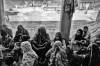 Muslim women are in a refugee camp in Muzaffarnagar after the co